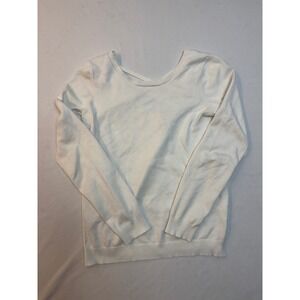 Hippie Rose Womens Ivory Crisscross Back Long Sleeve Sweater
